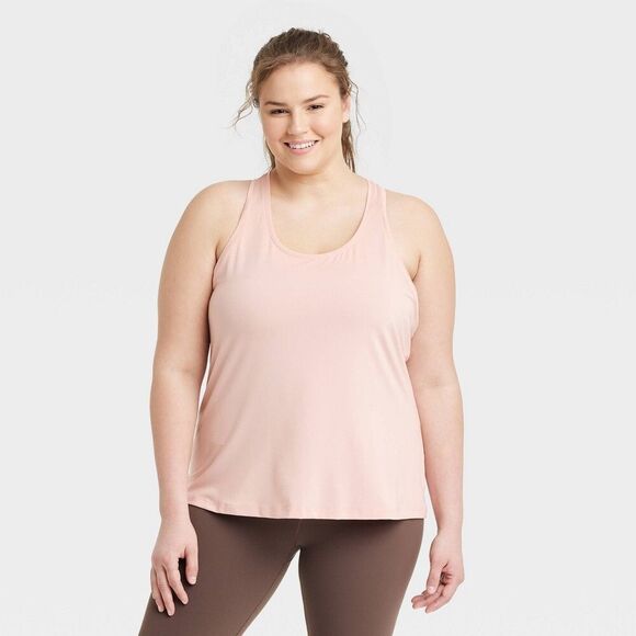 All In Motion Tops - Women's Essential Racerback Tank Top - All in Motion  Coral Pink, 4X